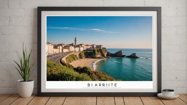 Affiche décorative de biarritz : votre carte exclusive à 20 €